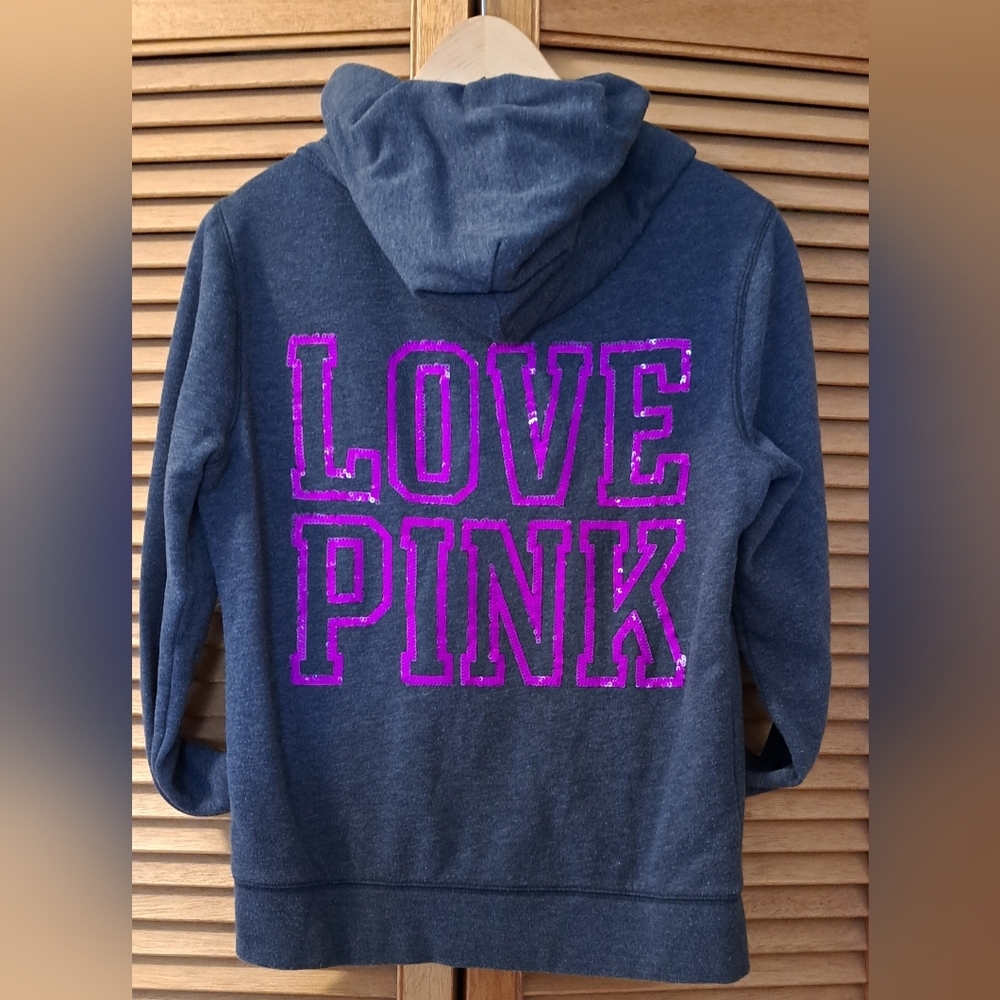 PINK Victoria's Secret Women's Hoodie - Gray Size S